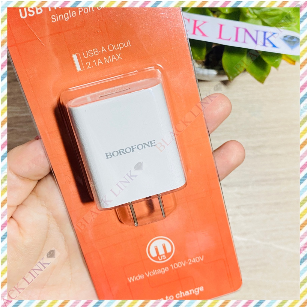 Củ Sạc 2.1A BOROFONE BA20 Cao Cấp Điện Thoại Máy Tính Bảng - Cốc Sạc Nhanh Pin Dự Phòng Tai Nghe Bluetooth Không Dây I12