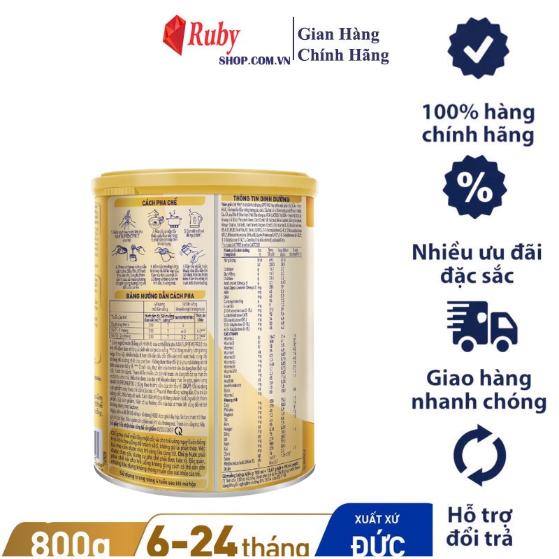 Sữa bột Thuỵ Sĩ NAN Supreme số 2 800g