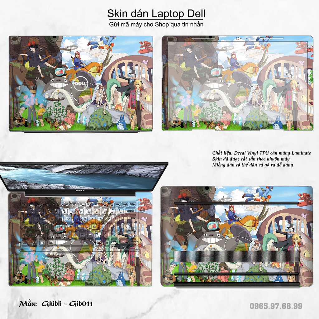 Skin dán Laptop Dell in hình Ghibli Studio (inbox mã máy cho Shop)