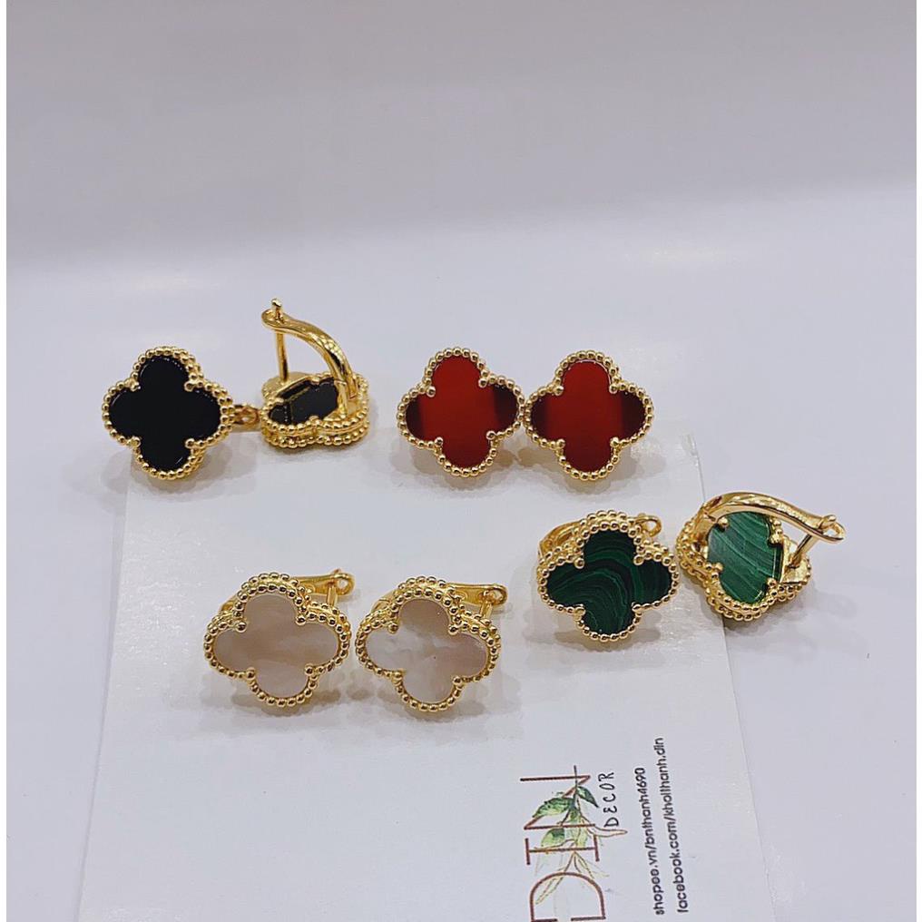 Combo Dây Chuyền, Bông Tai, Nhẫn, Lắc Tay Bạc Xi Vàng Cao Cấp Hình Hoa Đá - Hồng Thái Jewerly