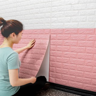 Miếng dán tường giả gạch 3d trang trí phòng khách