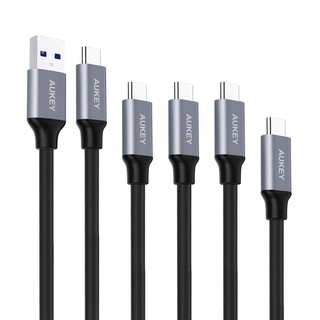 [Freeship toàn quốc từ 50k] Bộ 5 Cáp Sạc Type C Aukey Nylon USB ra USB C 3.0 - CB-CMD2