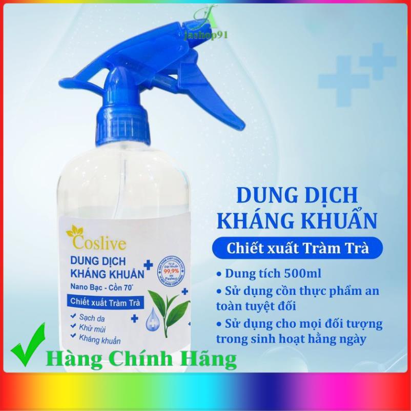 Xịt Kháng Khuẩn Nano Bạc Tràm Trà Cồn 70 Độ 500ml - jashop91 | BigBuy360 - bigbuy360.vn