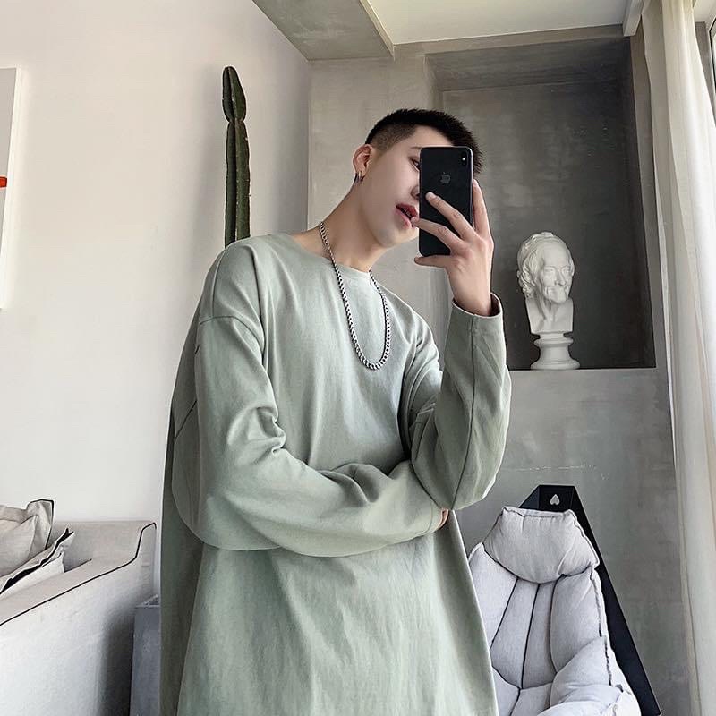 Tay dài trơn full màu cotton 100% (ảnh thật - hàng xịn)