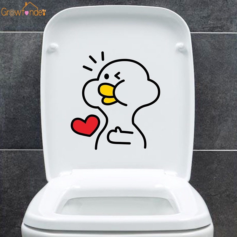 Miếng dán tường bằng PVC chống thấm nước hình vịt vàng dễ thương