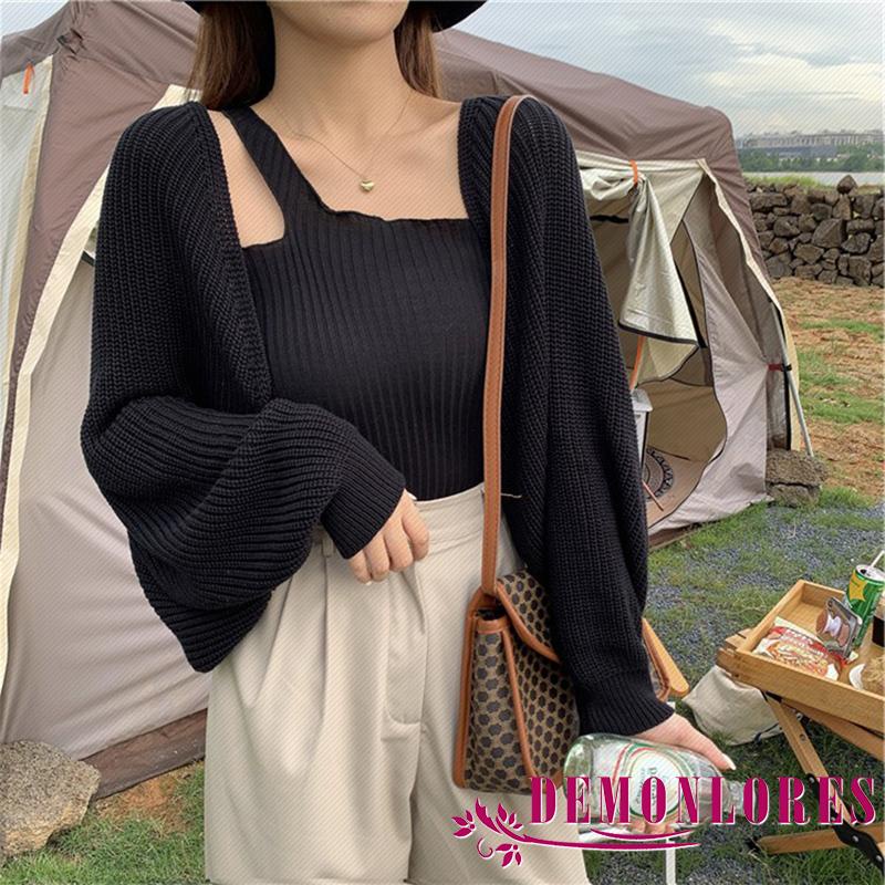 Áo khoác cardigan dệt kim tay dài màu trơn thời trang mùa thu cho nữ