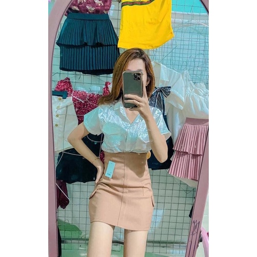 CHÂN VÁY TÚI HỘP KÈM QUẦN TRONG HÌNH CHỤP THẬT KÈM VIDEO