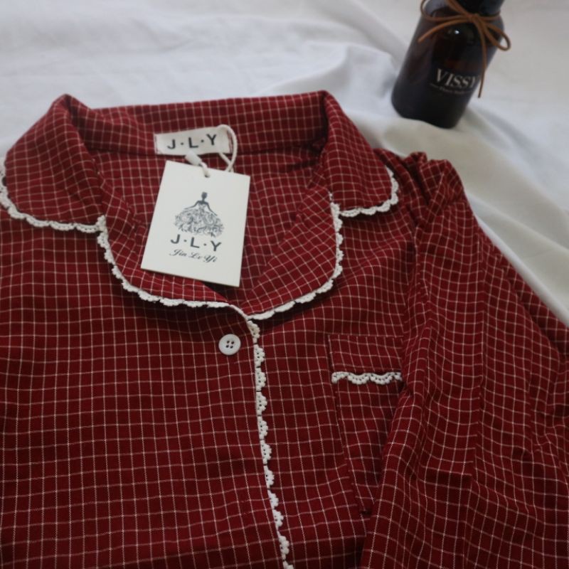 Bộ ngủ / mặc nhà pijama caro dài ulzzang order