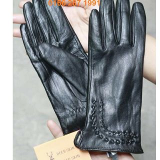 GĂNG TAY DA CỪU (NỮ), CAM KẾT DA THẬT 100%, HÌNH BÔNG LÚA