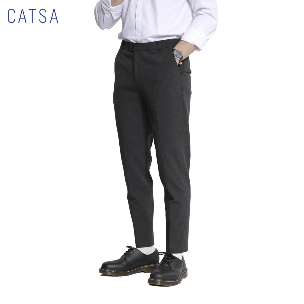 Quần tây xám CATSA cao cấp, quần âu chất vải mềm mại, mặc thoải mái QTD052