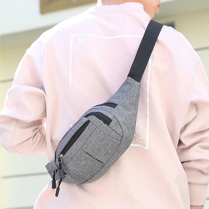 Túi đeo chéo nam , túi bao tử mini vải Canvas phong cách Streetwear đường phố TC99