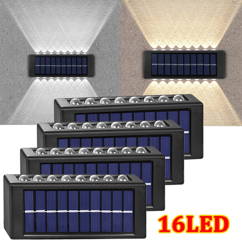 Đèn LED Treo Tường 16 Bóng Chống Nước Sử Dụng Năng Lượng Mặt Trời
