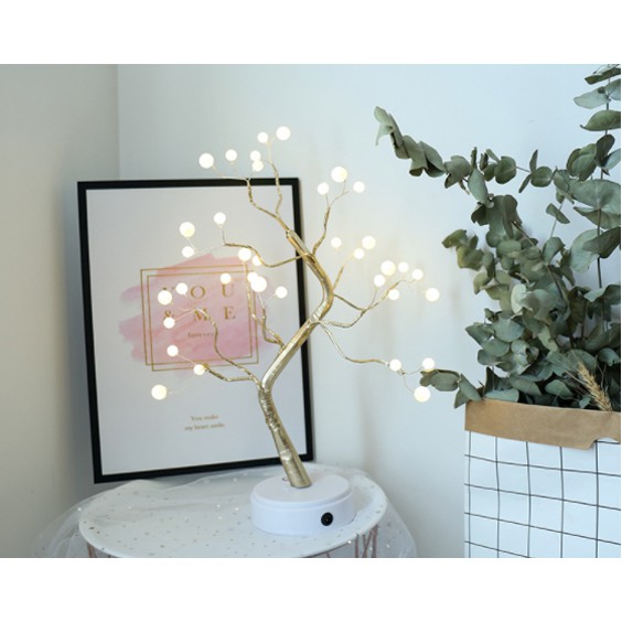 Đèn ngủ để bàn hình ngọc trai trang trí trưng bày không gian, trưng bày quà tặng, kèm dây sạc