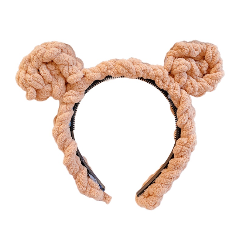 Băng Đô Tai Thỏ Đan Len Họa Tiết Hoạt Hình Dễ Thương