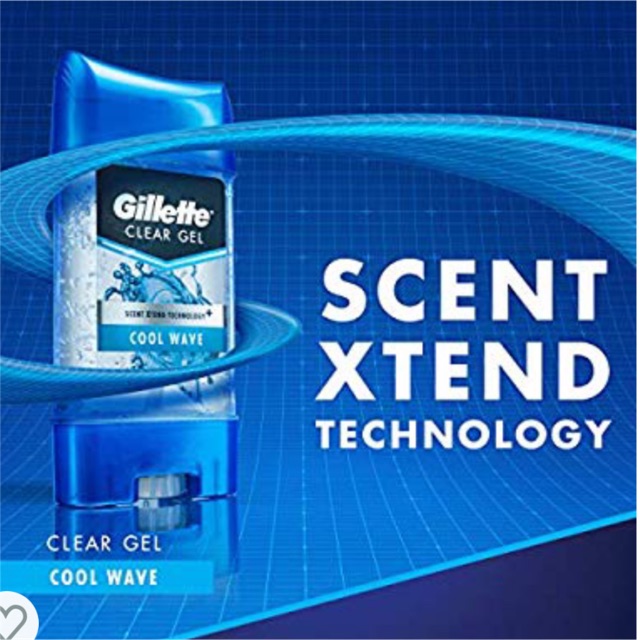 Lăn khử mùi Nam Gillette Cool Wave Clear Gel Scent Xtend Technology + 107g