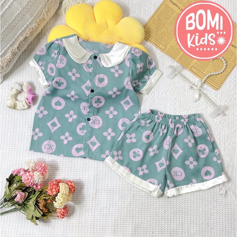 [ 10KG - 32KG ] Đồ Bộ Bé Gái Pijama lụa Mango mềm mịn cho bé gái_BM19