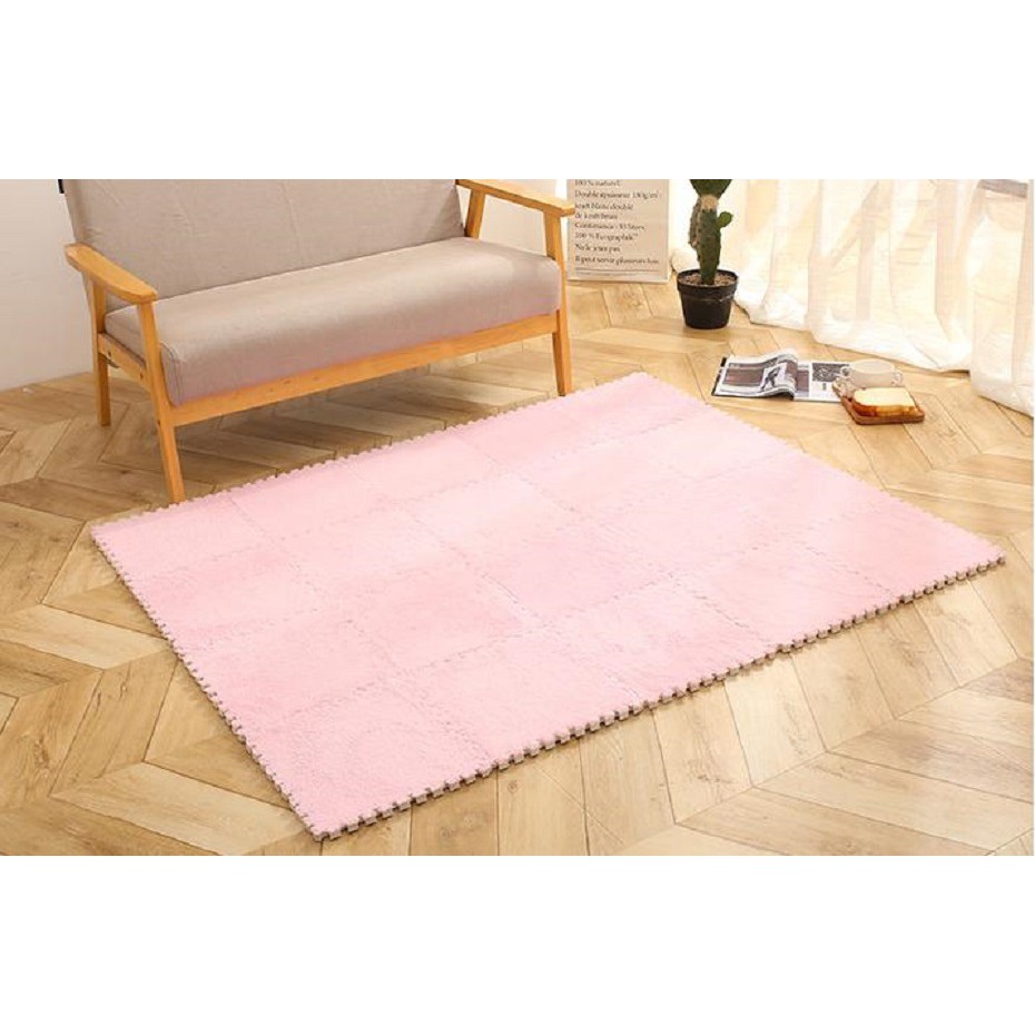 Chuyên Sỉ -Thảm Xốp Ghép Mặt Lông  Mềm Kích Thước 30*30cm 1 Tấm