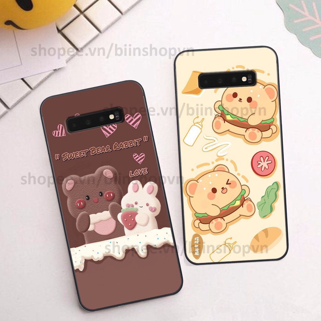Ốp Samsung S10 / S10 5G / S10 Plus / S10+ in hình gấu chocolate kẹo ngọt siêu đẹp siêu xinh