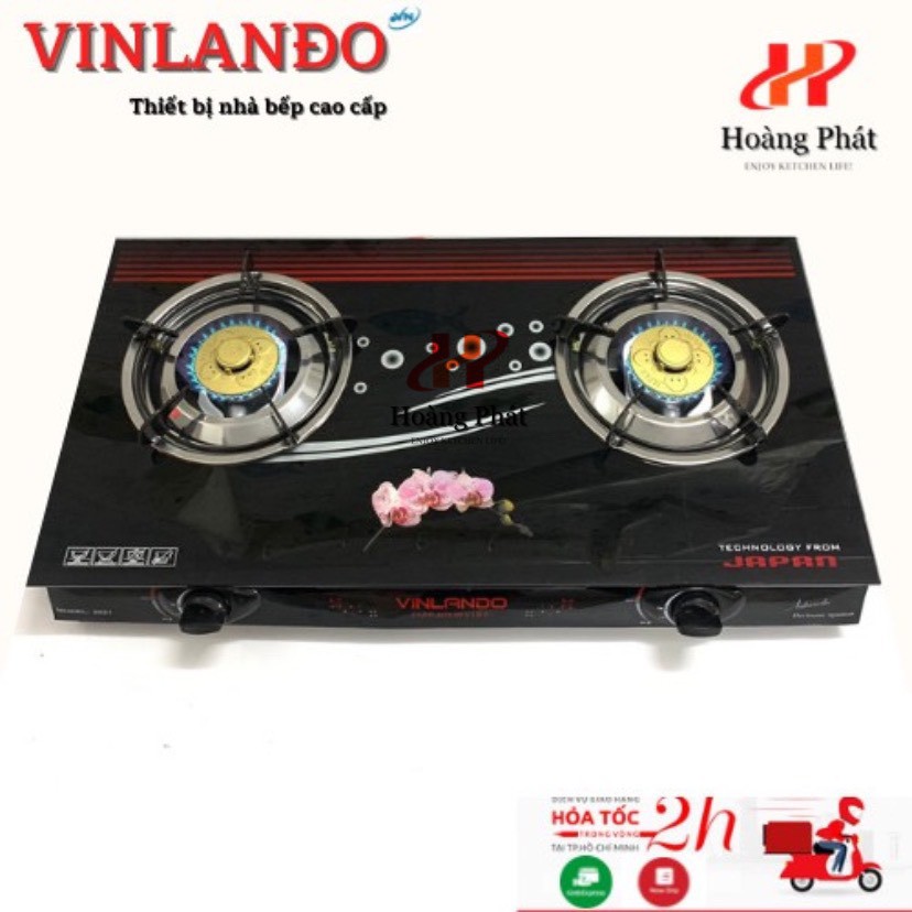 Bếp Gas Đôi Mặt kính Dương Kiềng Lực Cao Cấp Tiết Kiệm Gas VINLANDO [VN70]