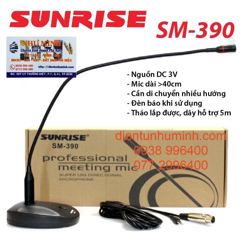 Mic Hội Nghị SM-390 - Mic Cổ Ngỗng - Mic Phòng Họp