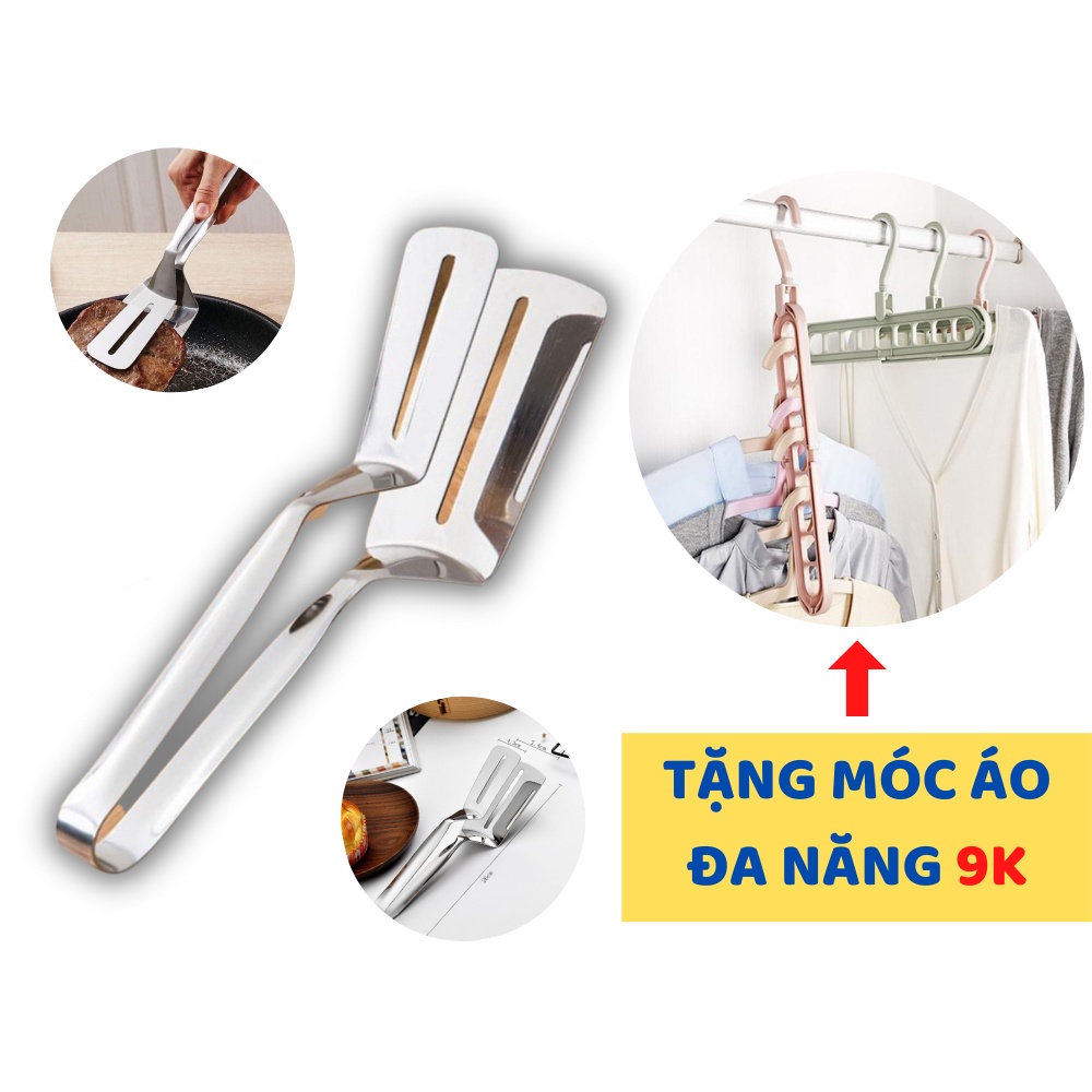 ⚡FREE SHIP⚡ Kẹp Xẻng INOX Gắp Lật Đảo Thức Ăn Khi Đang Chiên Rán Thức Ăn Nóng 2 Mặt Chống Bỏng Chịu Lực Cao