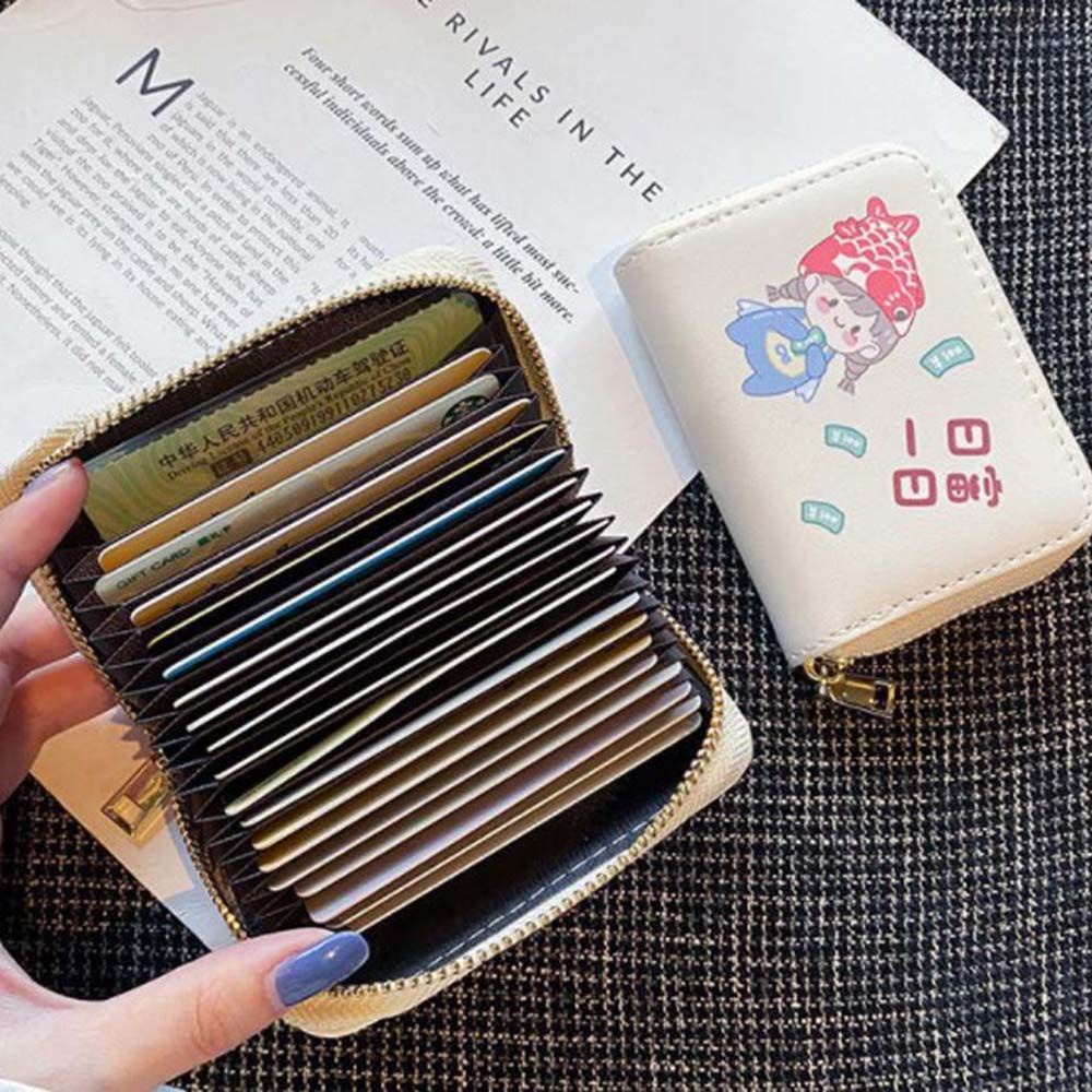 Ví ngắn bằng da PU có nhiều ngăn đựng thẻ và tiền xu phong cách Nhật Bản dành cho nữ
