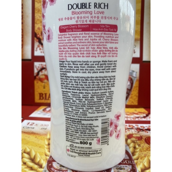 Sữa tắm Double Rich hương hoa giúp tăng cường độ ẩm cho da 800g