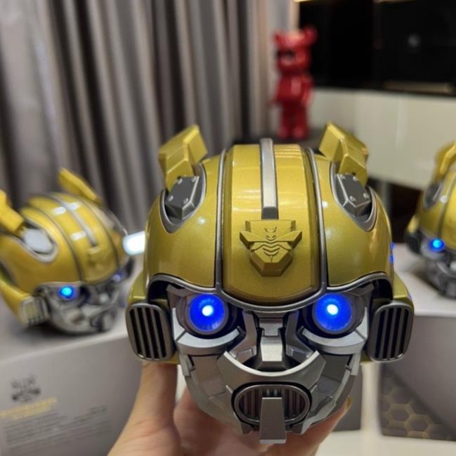 Loa Bluetooth Nghe Nhạc Bumblebee Đầu Robot Mắt Có Đèn Led Xanh Âm Thanh Sống Động
