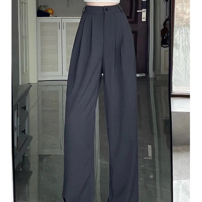 Quần COZOKC ống rộng lưng cao kiểu dáng đơn giản hợp thời trang