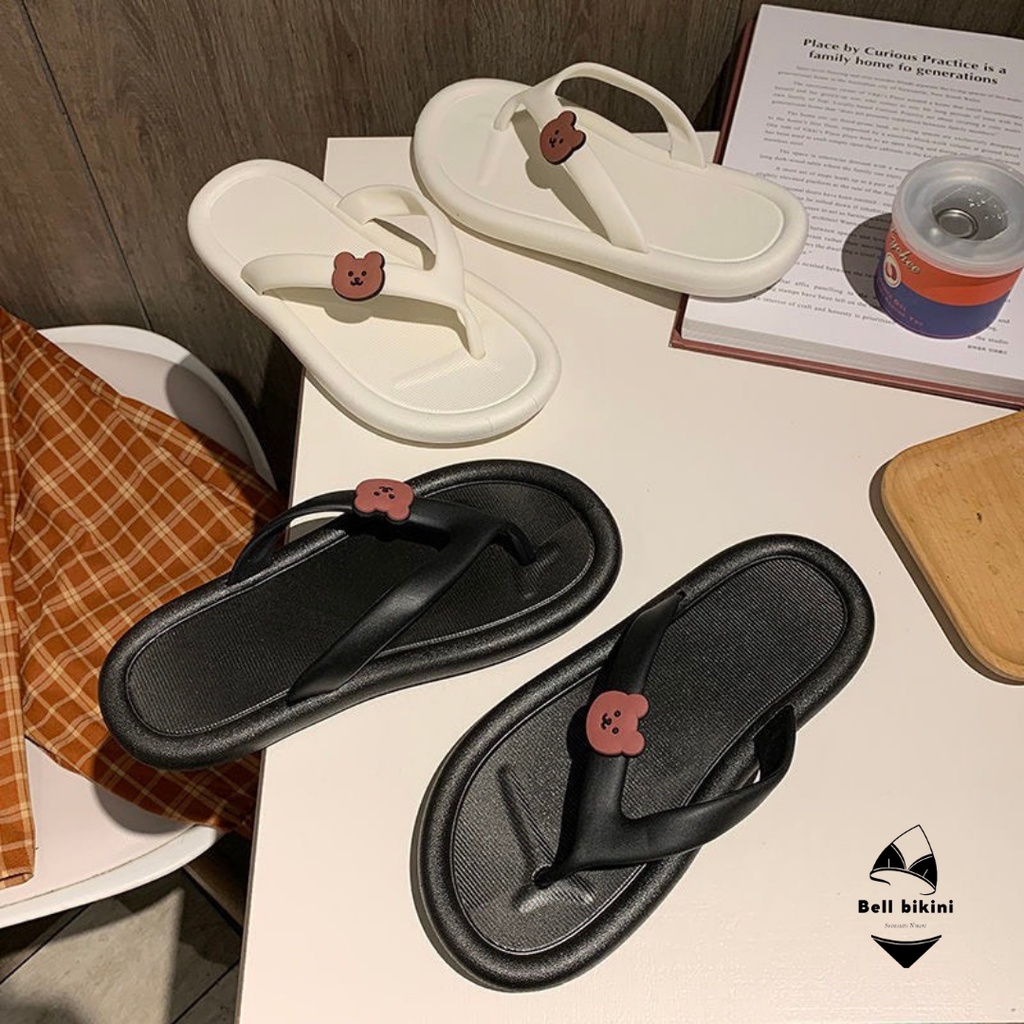 Dép Xỏ Ngón Nữ Hình Gấu Nhiều Màu Thời Trang Hàn Quốc - Dép Tông Đi Biển Kẹp Ngón Nữ Cute Dễ Thương - Bellbikini - D013