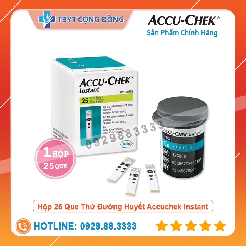 Que Thử Đường Huyết Accu-Chek Instant 25 que, 50 que, 150 que - ( hàng chính hãng )