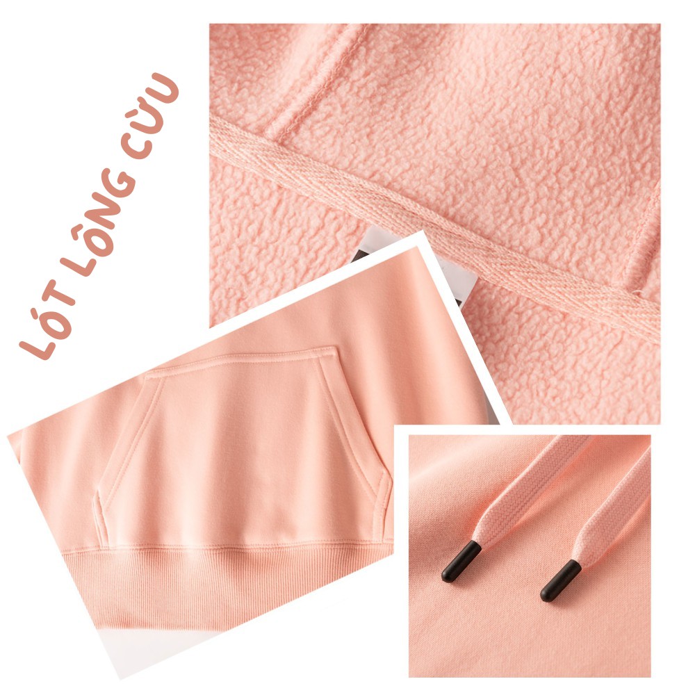Hoodie Cotton Lót Lông Cao Cấp Màu Ấm Hồng/Cam/Đỏ Form Unisex Định Lượng 400gsm - Áo Hoodie Dầy Dặn Cho Nữ Nam Mùa Đông | BigBuy360 - bigbuy360.vn