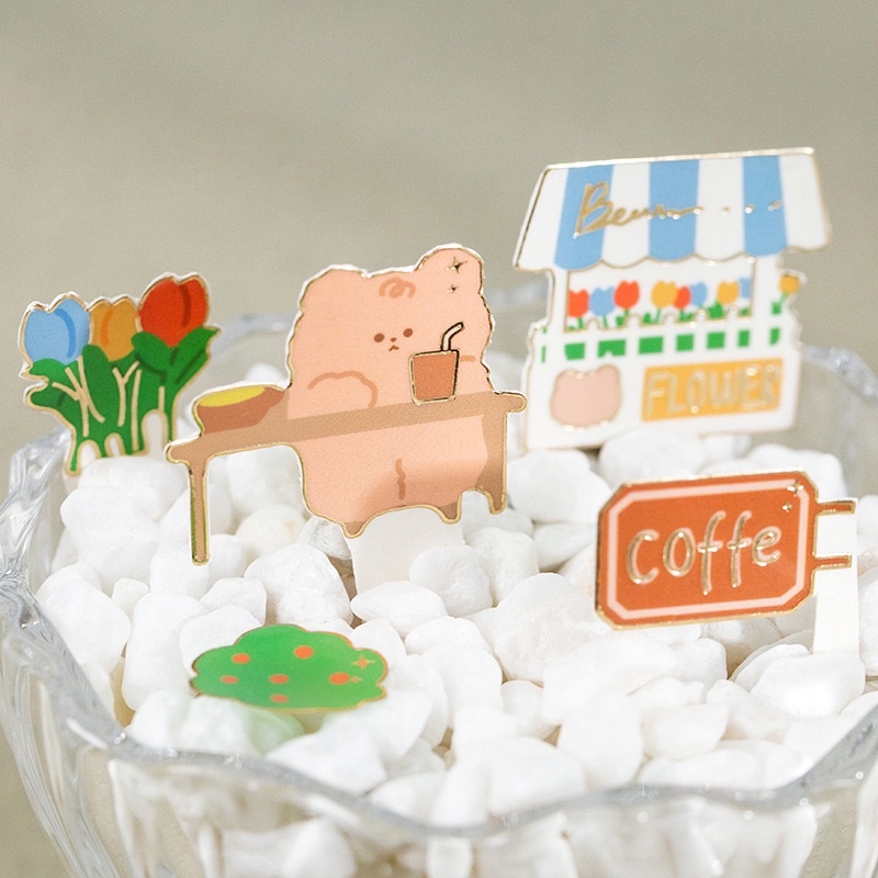 Sticker cute/ Tấm sticker hình dán Cute Bear dễ thương trang trí sổ planner bullet journal Hàn Quốc Tẻn Tẻn