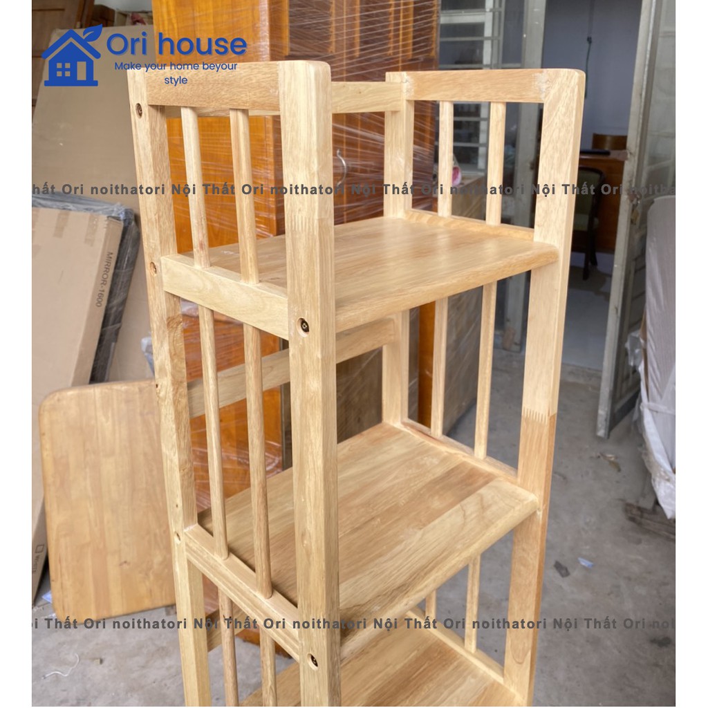 Kệ sách ngang 40cm 5 tầng gỗ cao su lắp ráp đa năng chắc chắn - Nội Thất Ori