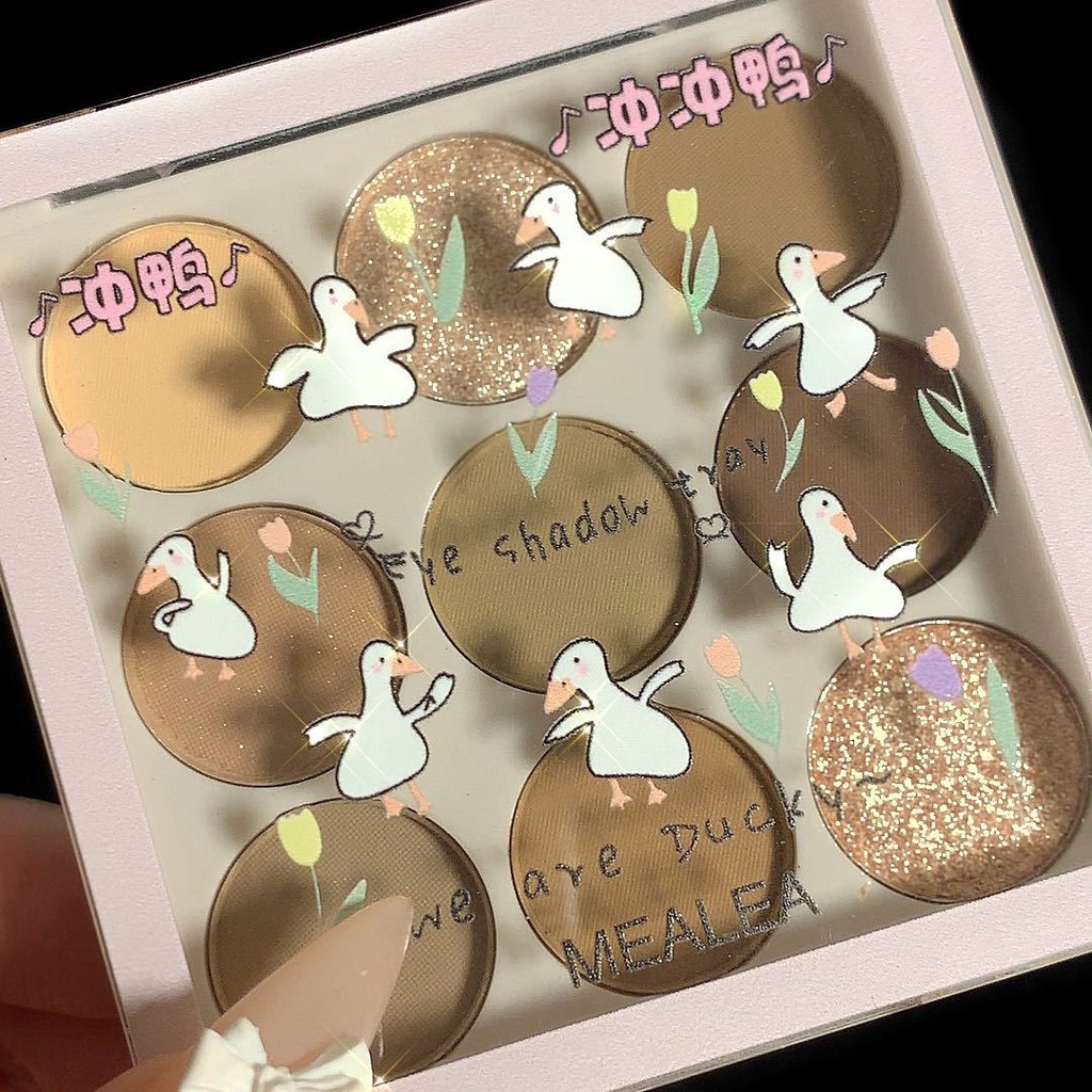 [Hàng mới về] Bảng phấn mắt màu đất vịt dễ thương 9 màu trang điểm lâu trôi | BigBuy360 - bigbuy360.vn