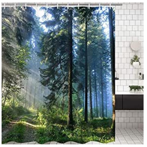 Rèm phòng tắm có 12 móc kích thước 180x180 cm tiện lợi chất lượng