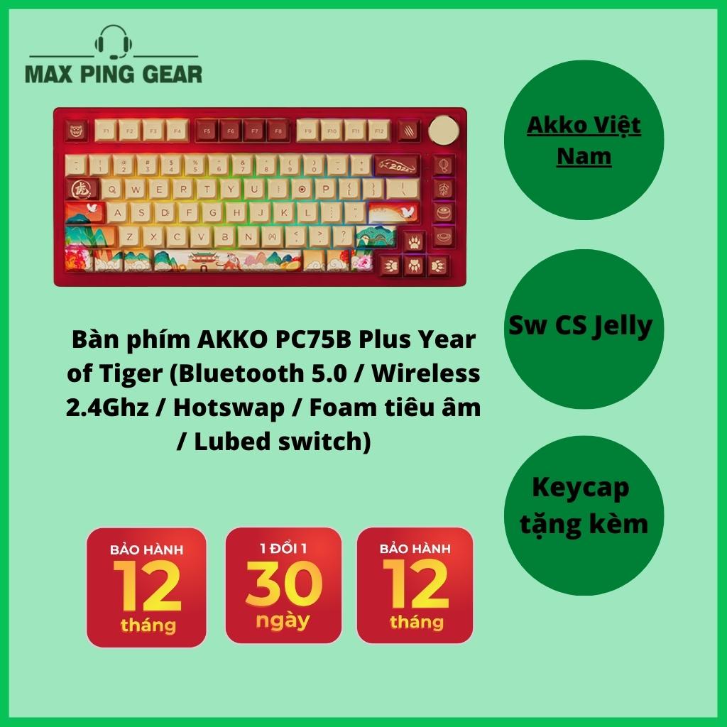 Bàn phím AKKO PC75B Plus Year of Tiger (Bluetooth 5.0 / Wireless 2.4Ghz / Hotswap / Foam tiêu âm / Lubed switch)