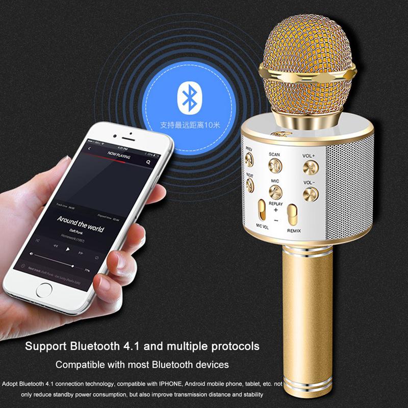 Micro Hát Karaoke Ws858 Kết Nối Bluetooth