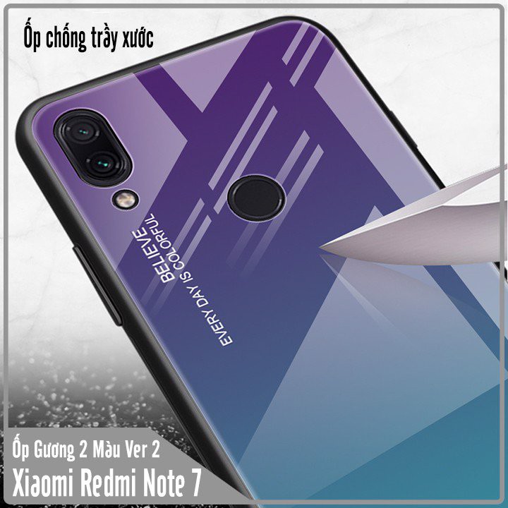 FREESHIP ĐƠN 99K_Ốp lưng Xiaomi Redmi Note 7 gương cứng 2 màu Ver 2 , viền TPU dẻo đen
