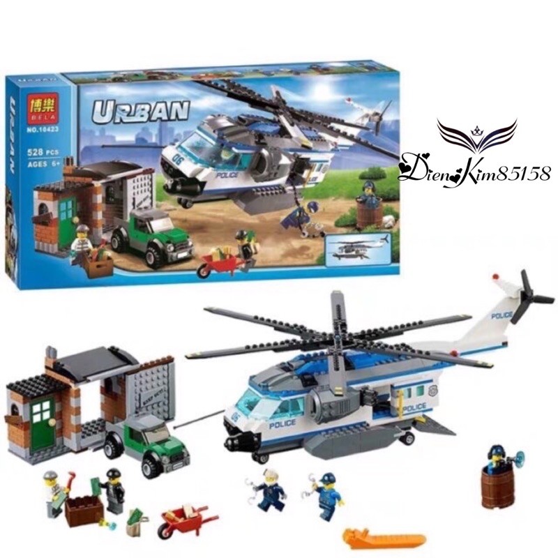 Lego urban police 10423 - trực thăng cứu hộ 528 chi tiết