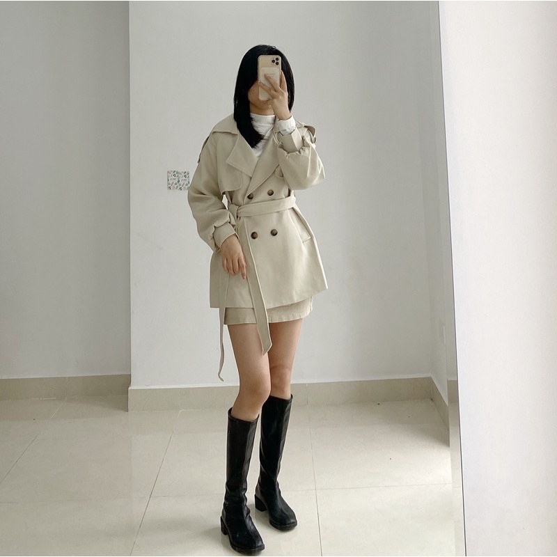 Khoác Blazer dáng ngắn Dạ Ép( k xù lông) Hàng Quảng Châu Cao