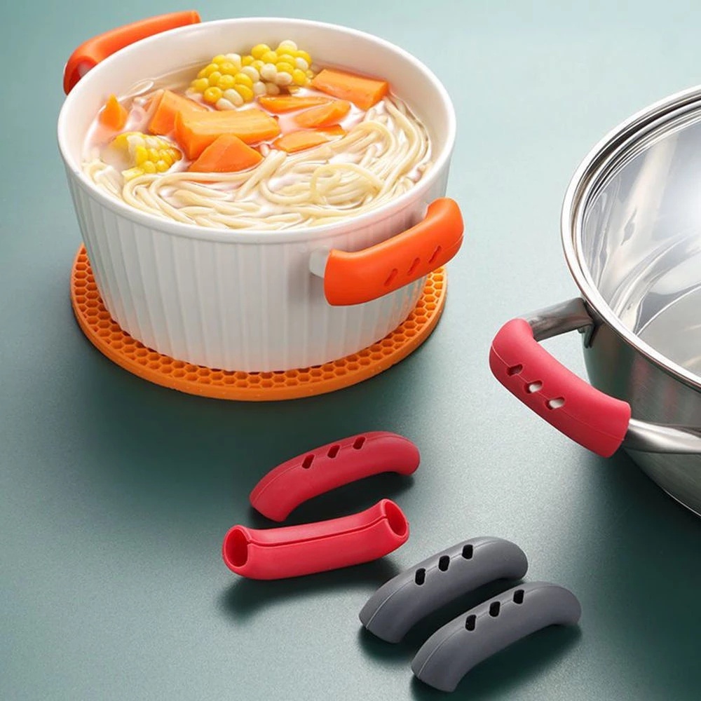Set 2 Dụng Cụ Hỗ Trợ Nhắc Nồi Chống Bỏng Tay Cầm Silicone