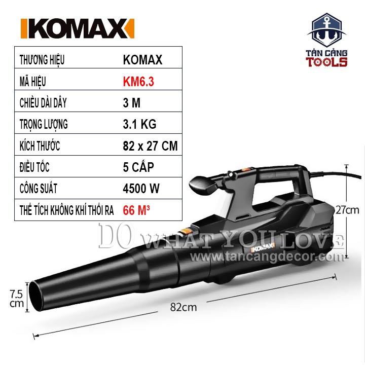 Máy Hút Thổi Bụi Có Điều Tốc Komax KM66