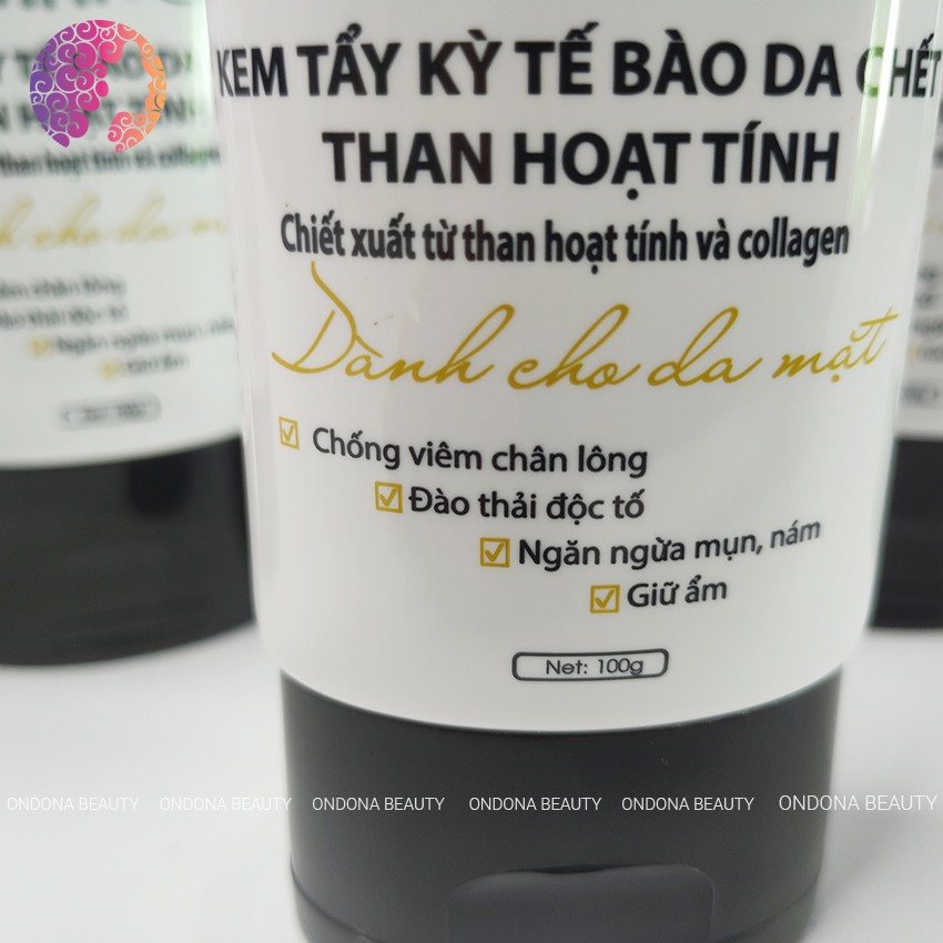 [Collagen] KEM KỲ TẨY TẾ BÀO DA CHẾT THAN HOẠT TÍNH (Cho Mặt) Gold Bee - Ondona Beauty