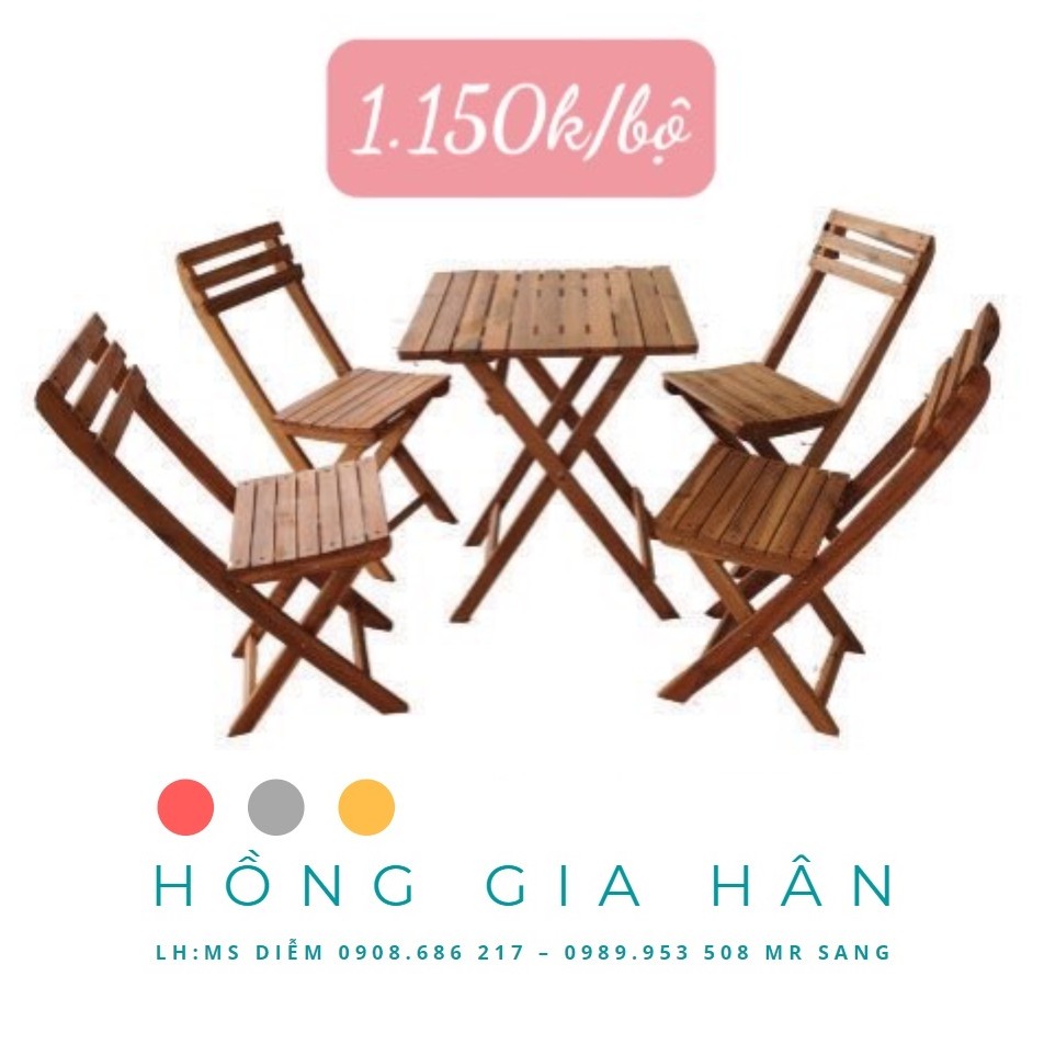 Cần Thanh Lý 50 Bộ Bàn Ghế Cafe Gỗ Xếp Hồng Gia Hân Bgg20