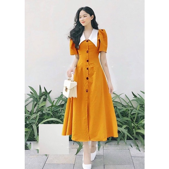 Bigsize Đầm sơ mi nút gỗ thanh lịch 50-90kg
