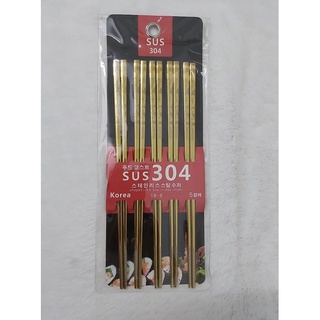 Set 5 Đôi Đũa Inox SUS304 Hàn Quốc