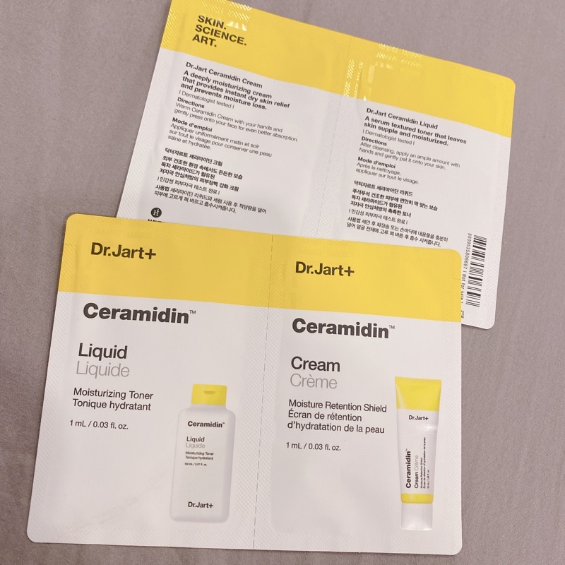 Sample Toner và Kem dưỡng Sáng Da Dr.Jart Ceramidin