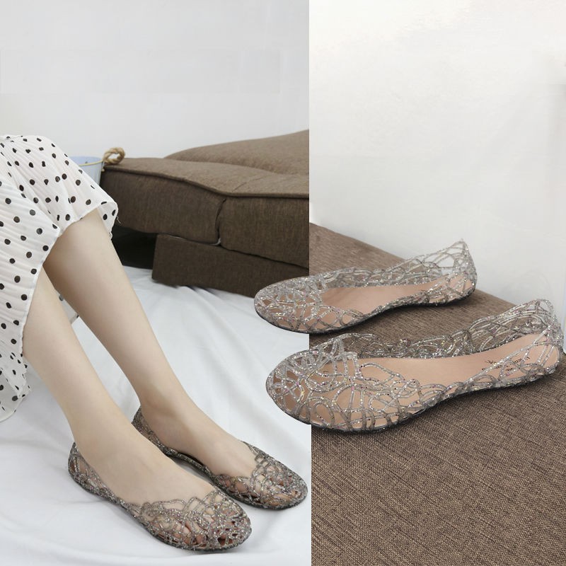 Giày đi mưa, giày nhựa dẻo đan lưới nhũ lấp lánh nhiều màu | BigBuy360 - bigbuy360.vn