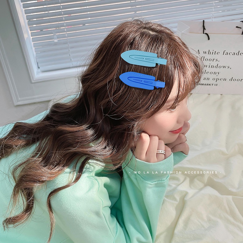 Kẹp Tóc Mái Mỏ Vịt Bằng Kim Loại Không Đường May Màu Sắc Tươi Mới Và Tươi Mới Mùa Hè